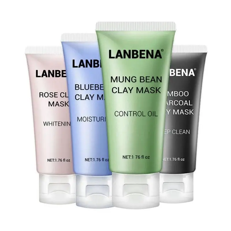 LANBENA Mung Bean Clay маска для лица розовая Глубокая чистка удаление жира бамбуковый
