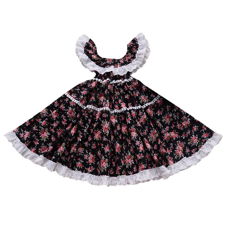 Изысканные платья для маленьких девочек; цветочная одежда без рукавов; платье принцессы с принтом; костюм для девочек; переделанное платье