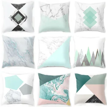 

18" New Fashion Geometric Polyester Cushion Cover for Sofa Chair Living Room Bedroom Square Home Decoration Pillow Case