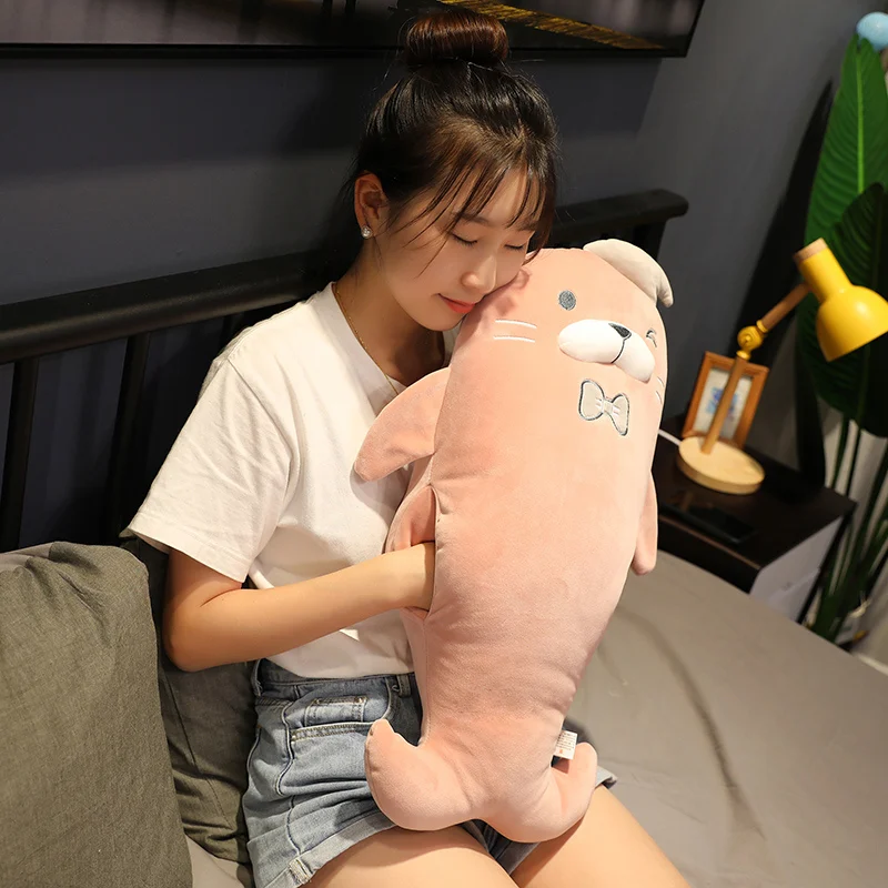 Kawaii милая мягкая плюшевая подушка с морским львом, Розовая Желтая Мягкая игрушка с морским животным, детская подушка, рождественские подарки, постельные принадлежности