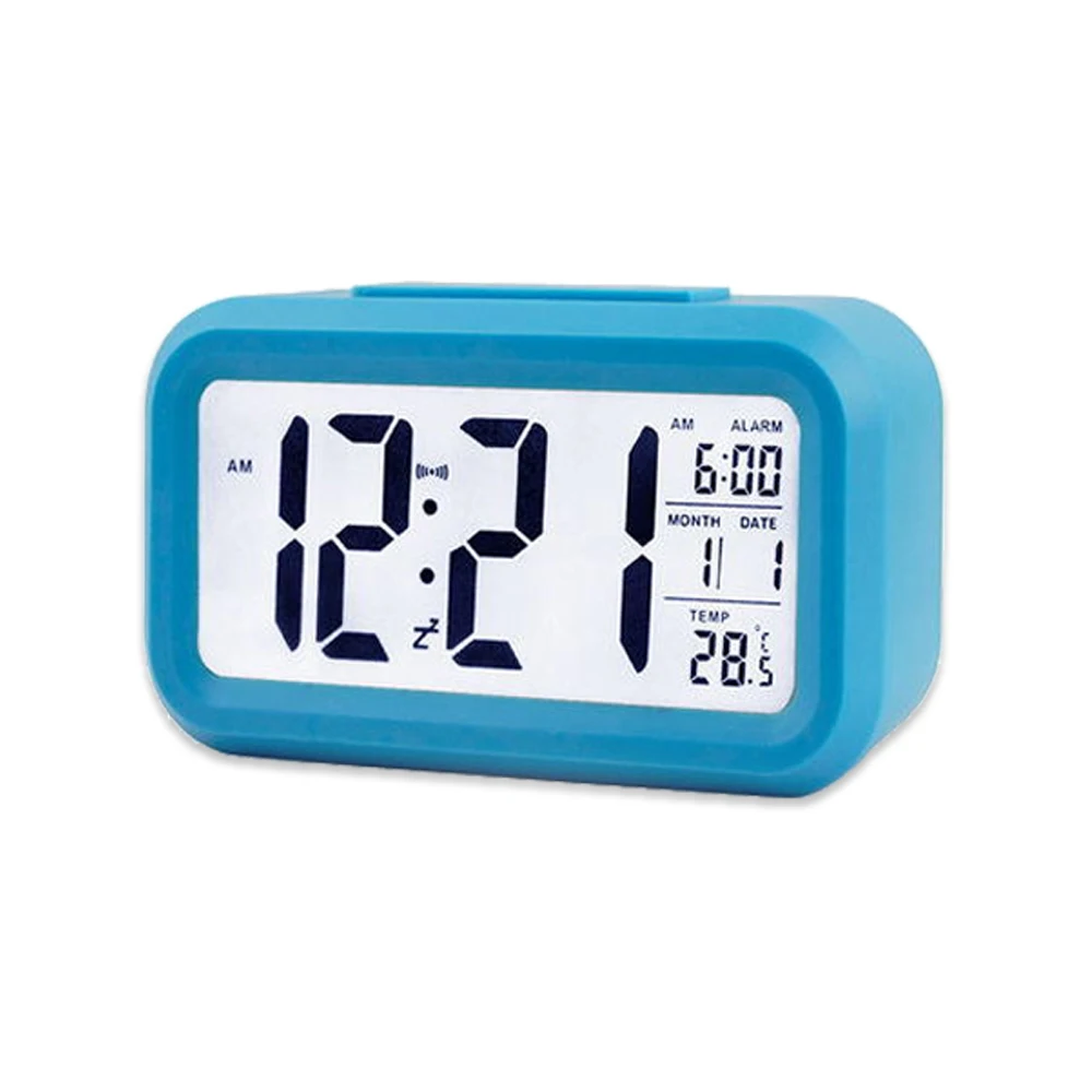 Smart Alarm Clock Snooze LED Digital Clocks Large Display With Blacklight Calendar Electronic Desk Clock Home Office Decor