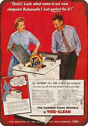 

Tin Sign New Tin Sign Aluminum Retro Ozzie and Harriet for Tide Laundry Soap Metal Sign 8 X 12 Inch Decor Iron Painting Metal