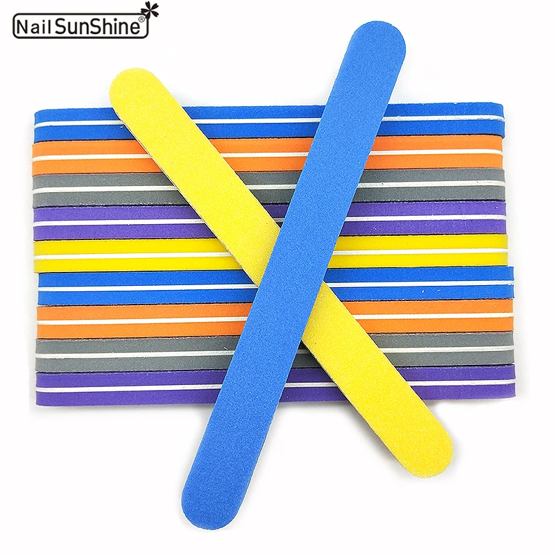 

50Pcs Nail Files Sandpaper Buffers Square Block Sponge 100/180 Grit Mix Color limetta per unghie Nail Polish Set Tips Salon File