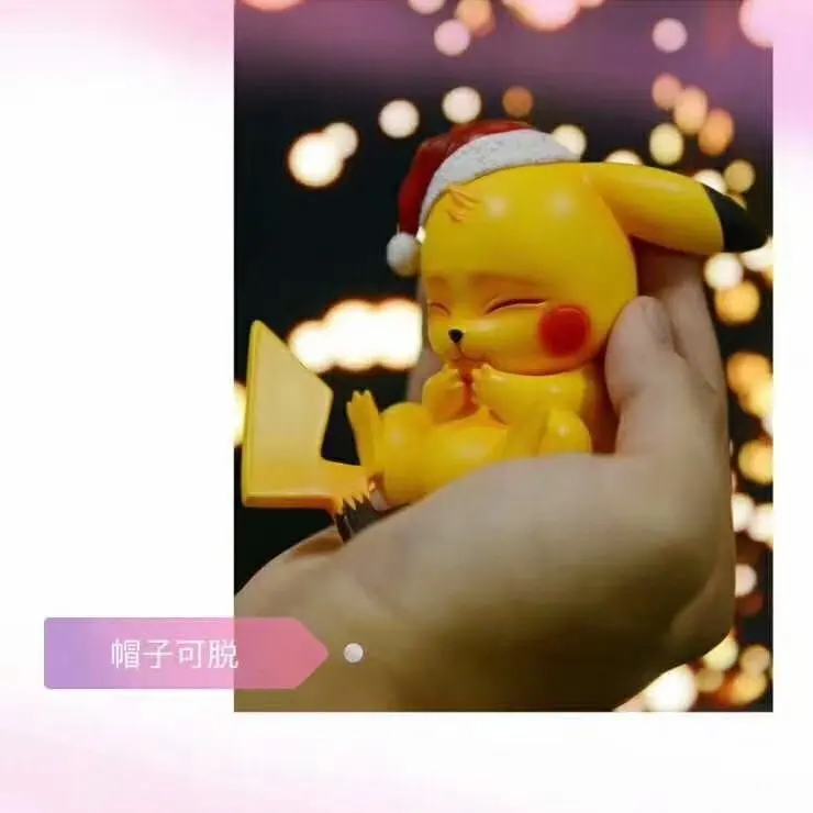 8 см TAKARA TOMY Покемон Рождество Пикачу аниме фигурка модель игрушки подарок для детей
