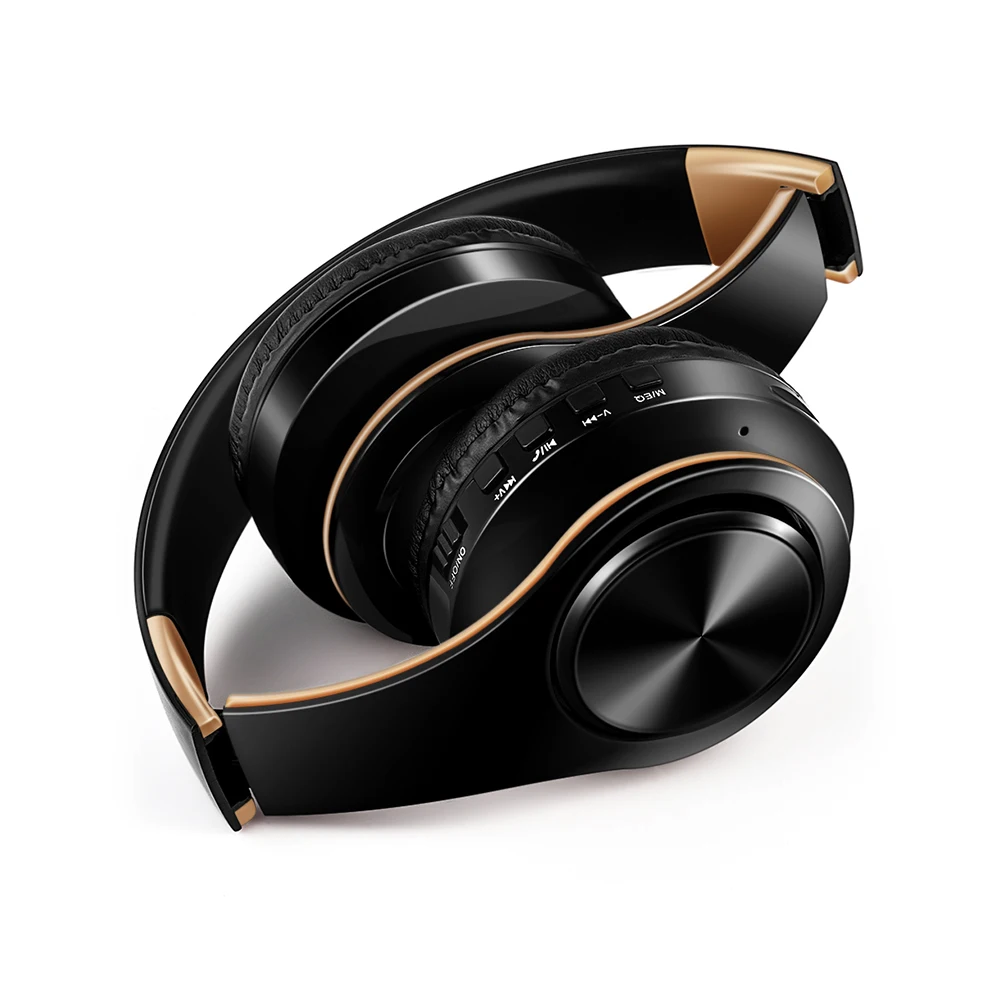 Men Gift Gold Wireless Headphones Bluetooth Earphone Stero Headset with Build in MIC with 3 5mm Jack for Xiaomi Samsung IPHONE