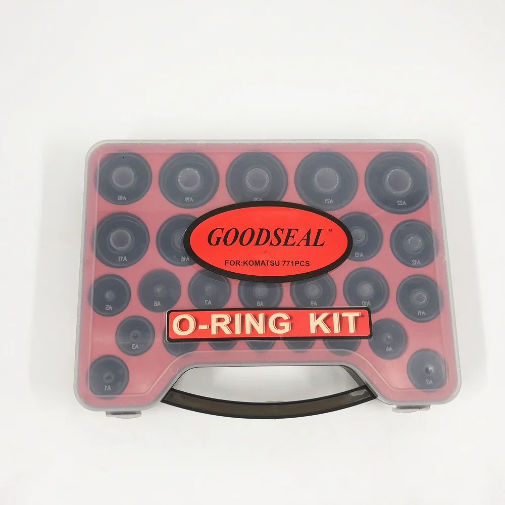 

O-ring kit Excavator Komatsu 771pcs NBR90 Nitrile 90 Durometer O Ring classification