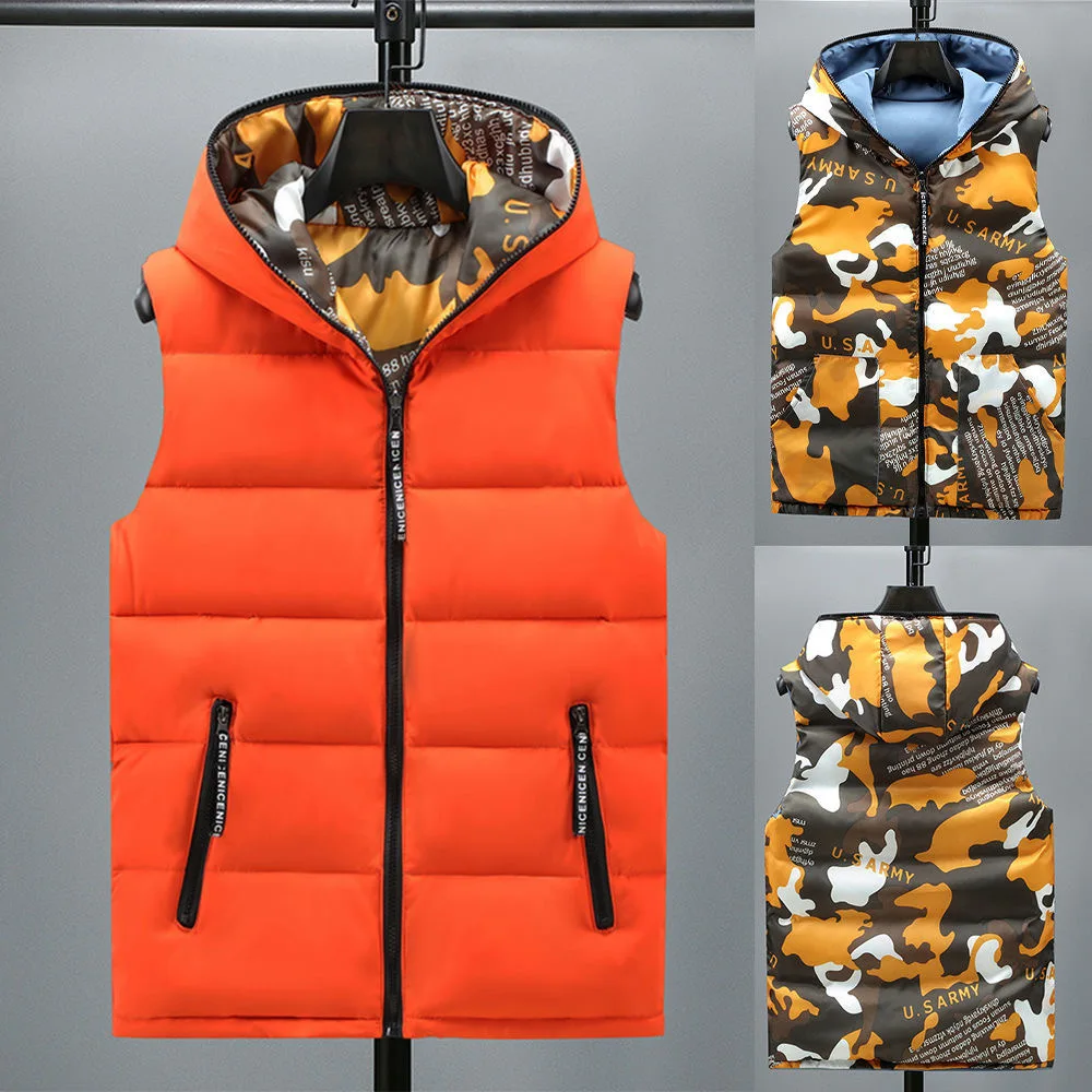 Parent-Child Matching Camouflage Child Waistcoat Girls Boys Reversible Vest Cotton Kids Jacket Children Outerwear 105-185cm Children Vest