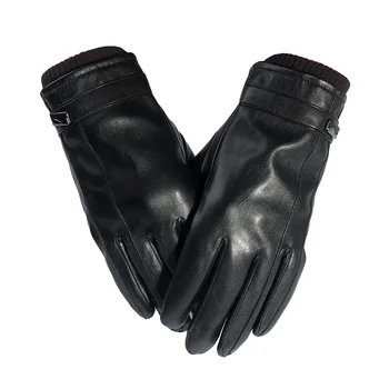 

Fashion Men Winter Leather Gloves Outdoor Warm Touch Screen Gloves Windproof Driving Mittens
