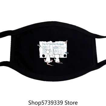 

Funny Men Mask White Mask Masks Black Tee Men'S Pinky And The Brain Talking Over The Wo