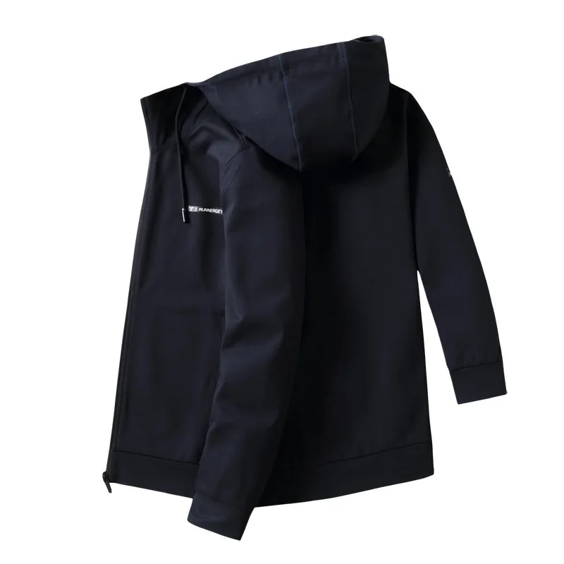 

Knitting Jacket Male Autumn Thin Section Sports Lian Cap Coat Fat Man Plus Fat plus Cardigan Fat People Fall Tide Top