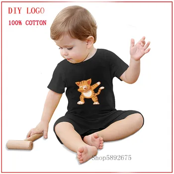 

2020 Dabbing Cat Dabbed Summer New Style Short Sleeved Girls boys Baby Romper Newborn Body Suit Baby Pajama Boys costumes