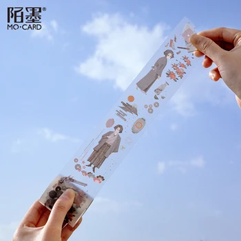 

5cm Wide Juvenile Literary Giant Journal PET Washi Tape Decorative Shakespeare Adhesive Tape DIY Scrapbooking Sticker Label