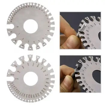 

Jewelry Metal Round Wire Thickness Meter Tester Ruler Portable Welding Gauge Diameter Practical Measuring Tools for Gauging