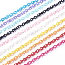 

40CMX10PCS Rainbow Colorful Acrylic Plastic Link Chain Jewelry Chains Accessories Fittings Findings Components Chain Handmade