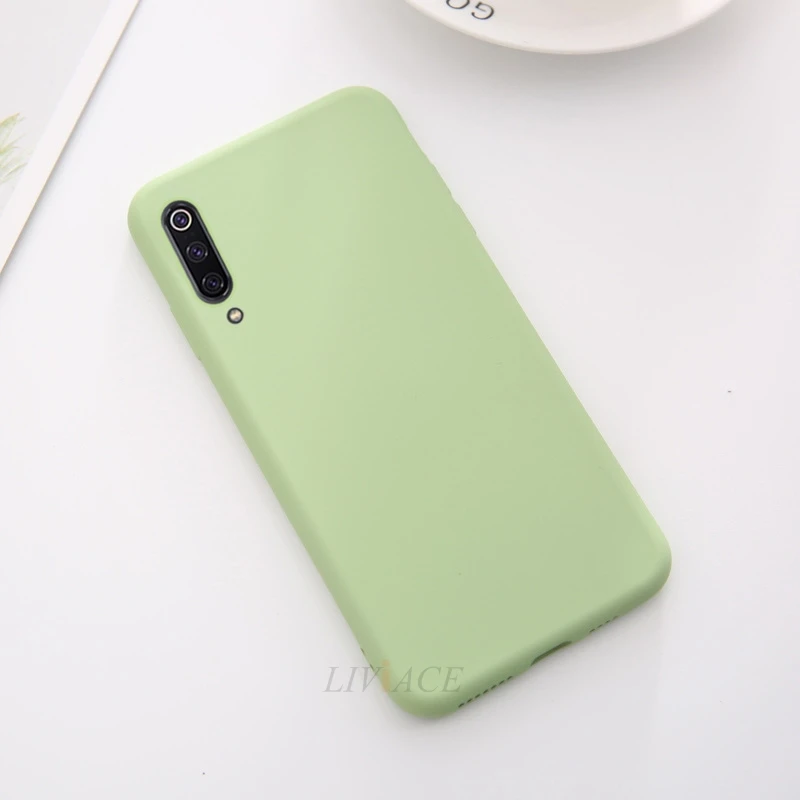 Жидкий силиконовый чехол для телефона для xiaomi mi 9 se lite pro a3 xio mi мягкий чехол-накладка для xiaomi mi 9 9se xiaomi 9 fundas - Цвет: Green
