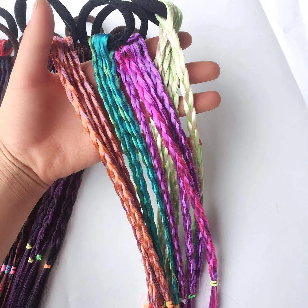 

2019 New Kid Elastic Hair Band Rubber Band Kids Wig Headband Girls Twist Braid Rope Children Hair Accessories Free Shipping 1pcs