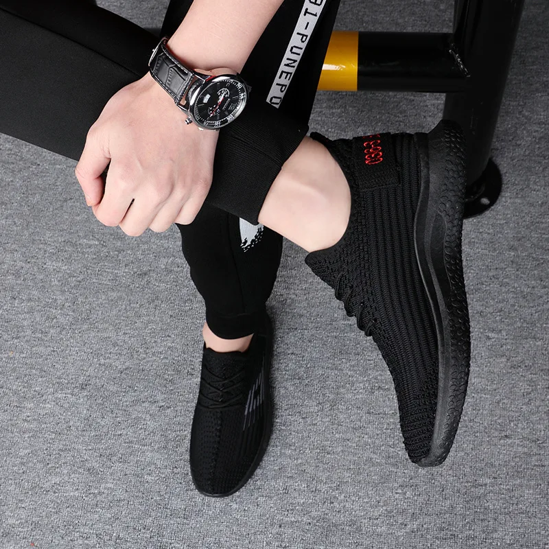 

2019 Summer New Style MEN'S Shoes Fly Woven Shoe Men's Low Top Men Running Shoes Lightweight Versatile Breathable Casual Sports