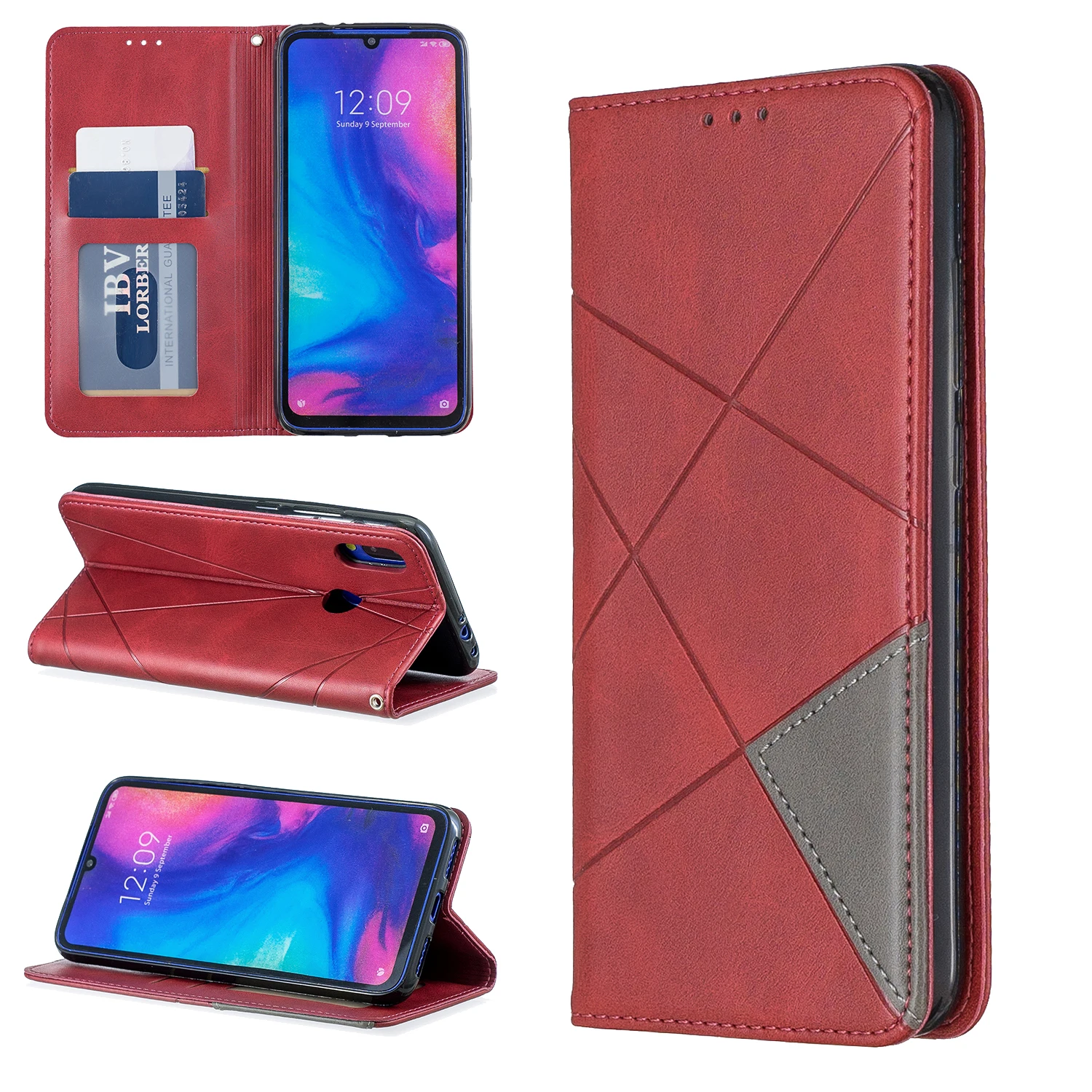 Чехол Кошелек для Xiaomi Redmi 7 7A Роскошный чехол из искусственной кожи с магнитной