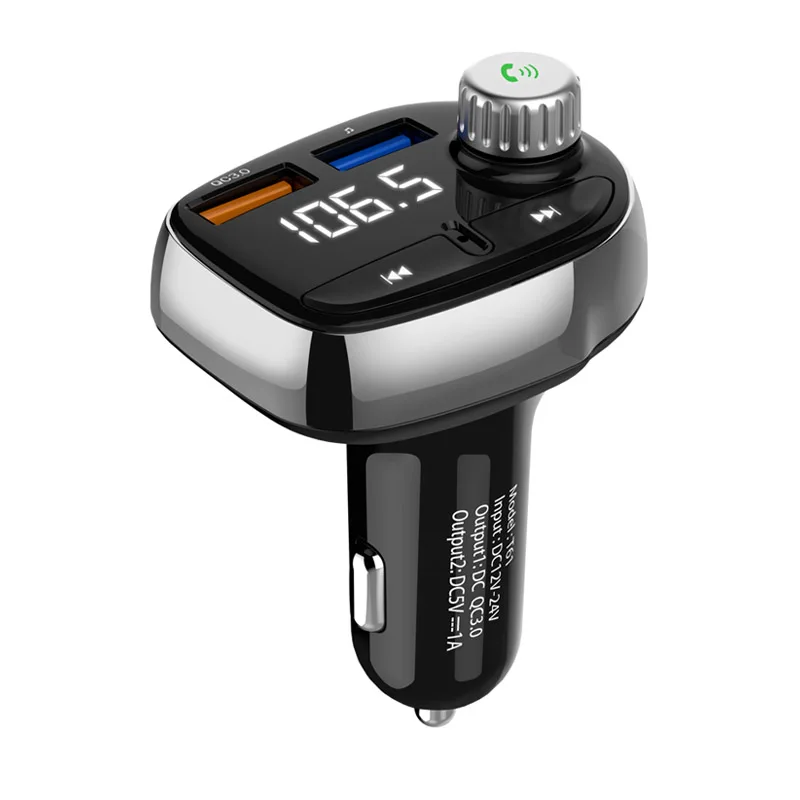 JaJaBor fm-передатчик беспроводной Bluetooth автомобильный комплект QC3.0 Быстрая зарядка двойной USB Автомобильное зарядное устройство радио Музыка MP3-плеер