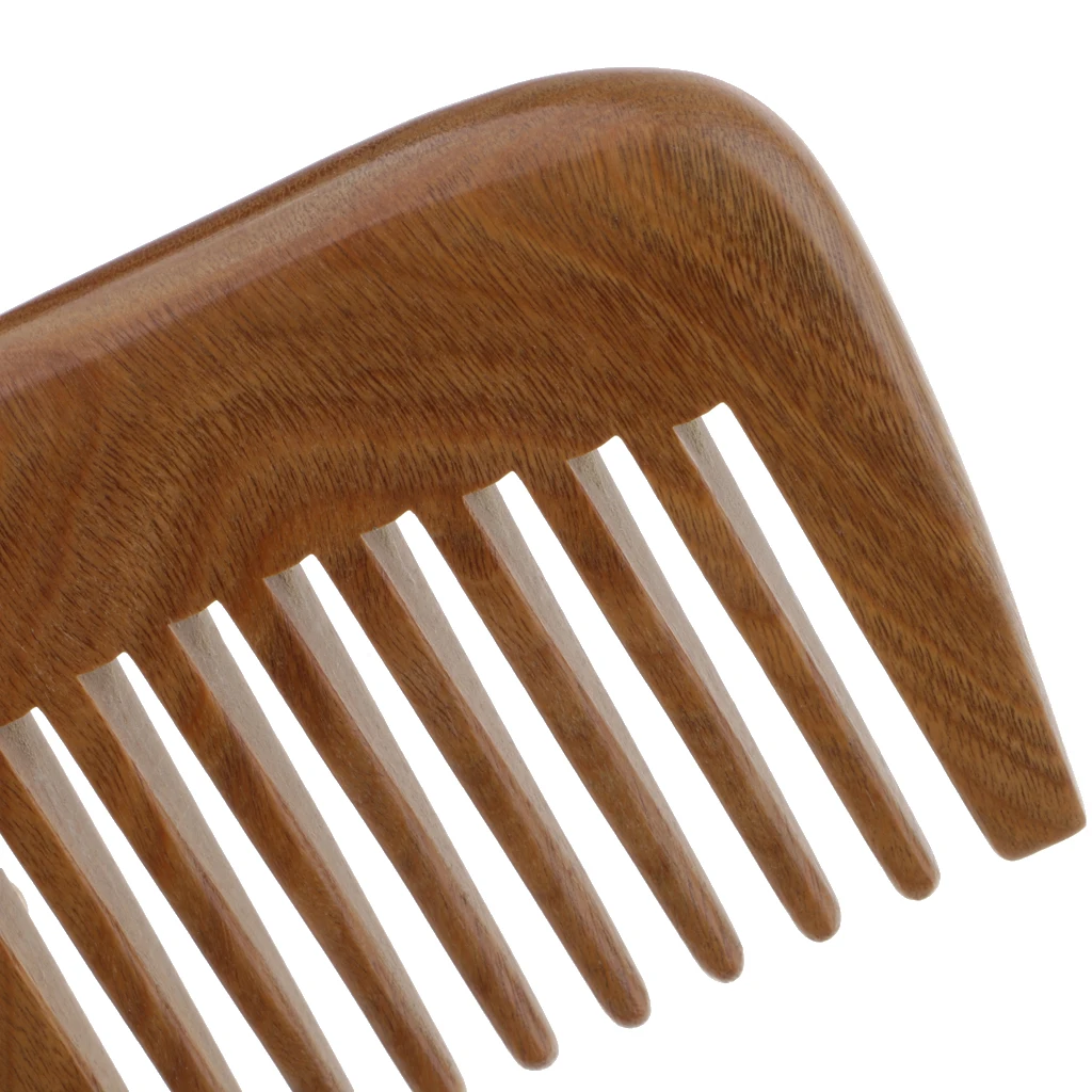 Wooden Comb Hair Pick Wide Tooth Pocket Hair Comb Hair Detangling Comb Hair Massager Brush Green Sandalwood