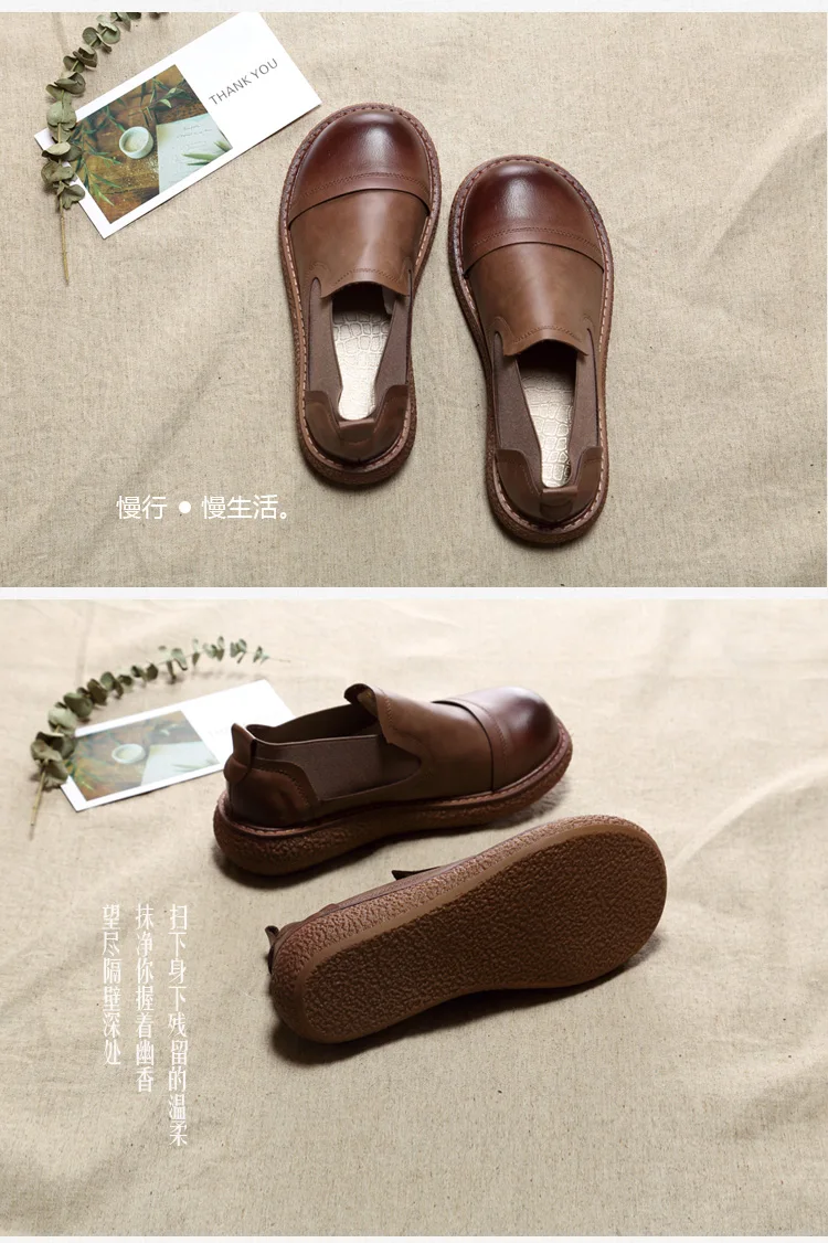Японская обувь в стиле Харадзюку на плоской подошве в стиле ретро; повседневная обувь ручной работы на толстой подошве; обувь с большой головой в стиле мори; простая женская обувь