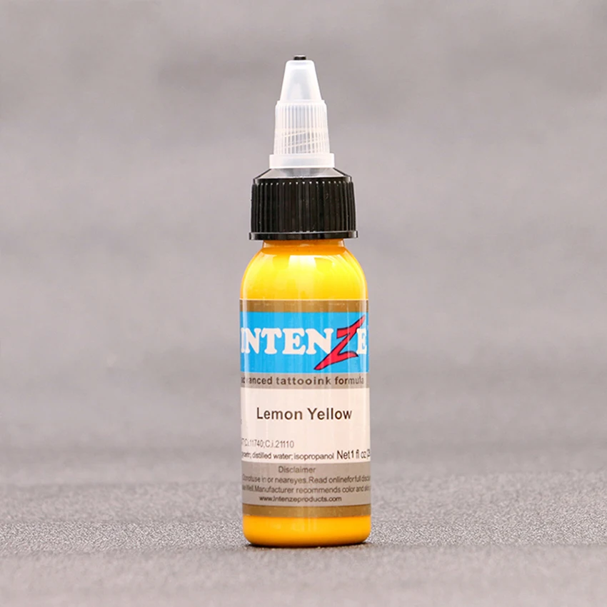 Permanent Eyebrow Makeup Microblading Pigment All Purpose Black Tattoo Ink Body Tattoo Paint Color-Lemon Yellow