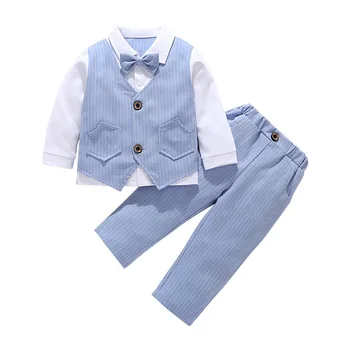 

baby boy clothes striped Shirt+vest+pant boys clothes set vetement bebe garcon baby clothes kids clothes 80/90/100/110/120cm new