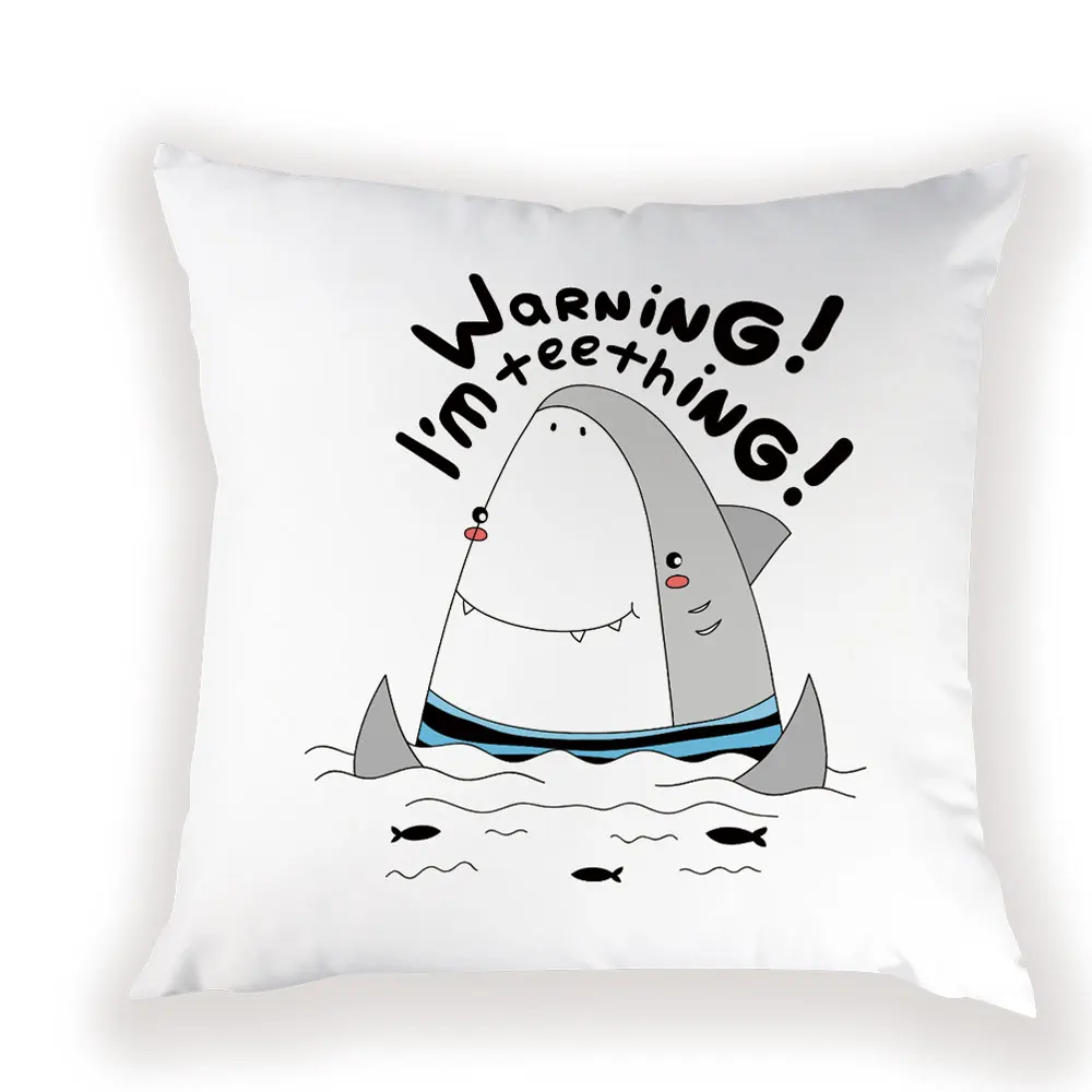 Narwhal Coussin чехол для подушки скандинавский океан компас с акулой лодка подушки для сиденья белый чехол для подушки домашний диван декодер Cojines - Цвет: L1140-11
