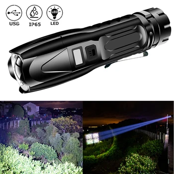 

Powerful 100000LM XHP90 LED Rechargeable Flashlight 6 Modes Tactical Torch XHP 90 Rechargeable Flashlight USB Charger Torch