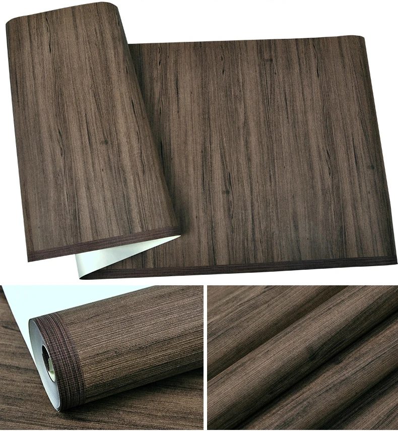 Простой деревянный узор в полоску обои коричневый бежевый классический рулон бумаги имитация деревянное домашнее украшение