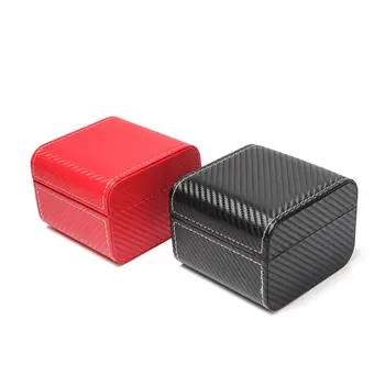 

Square Single Slot Watch Storage Box Faux Leather Jewelry Organizer Display Case
