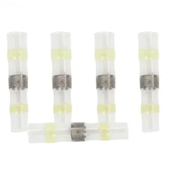 

SHGO HOT-300Pcs Heat Shrink Terminals Yellow Solder Sleeve Waterproof Wire Crimp Butt Terminal Connectors Electrical Connectors