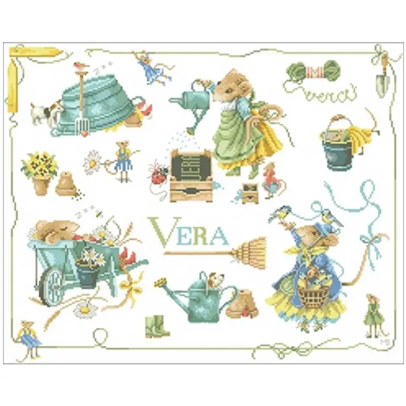 

Vera's small garden pattern Counted Cross Stitch 11CT 14CT 18CT DIY Chinese Cross Stitch Kits Embroidery Needlework Sets