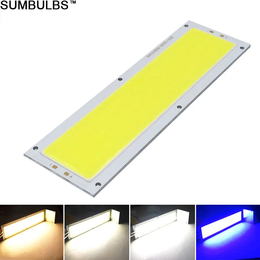 Sumbulbs 120x36MM 1300LM Ultra Bright LED Light Source 12V 12W COB Lamp for 12V Lights DIY Waterproof LED Chip Module Bulb Strip