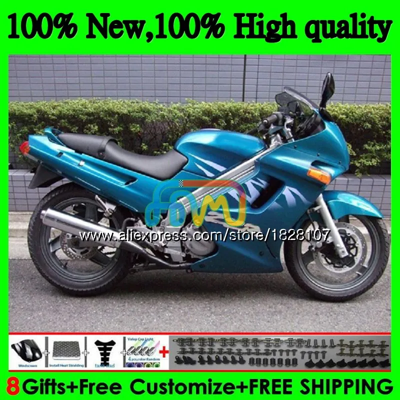 Корпус для KAWASAKI ZZR-250 ZZR 250 глянцевый голубой 90-99 27BS. 6 ZZR250 90 91 92 93 94 99 1990 1991 1992 1993 1994 1999 комплект обтекателей