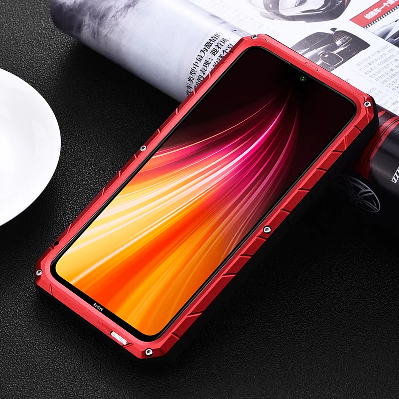 Imatch Повседневный водонепроницаемый чехол для Xiaomi Redmi Note 8/pro Роскошный Металлический силиконовый чехол 360 полная защита чехол для телефона s