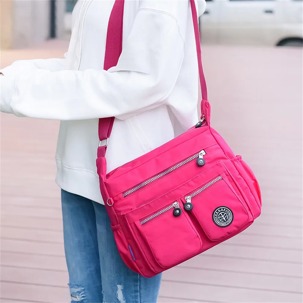 Женская сумка, женская модная одноцветная Водонепроницаемая нейлоновая сумка через плечо, сумка через плечо, Женская холщовая сумка-мессенджер