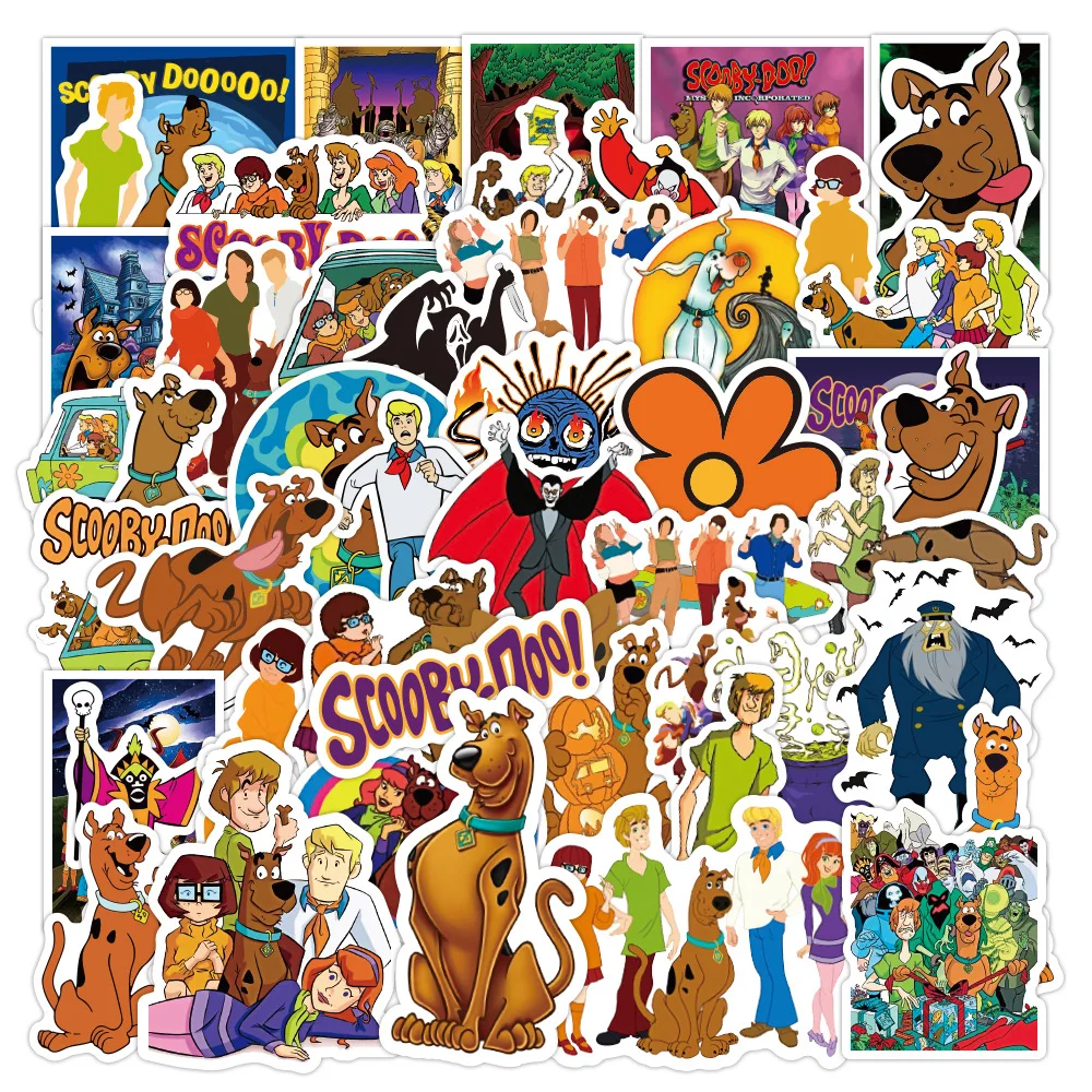 

50pcs Cute Cartoon Anime Scooby-Doo Stickers For Laptop Luggage Notebook Fridge Scrapbook DIY Decal Waterproof Sticker Kids Toy