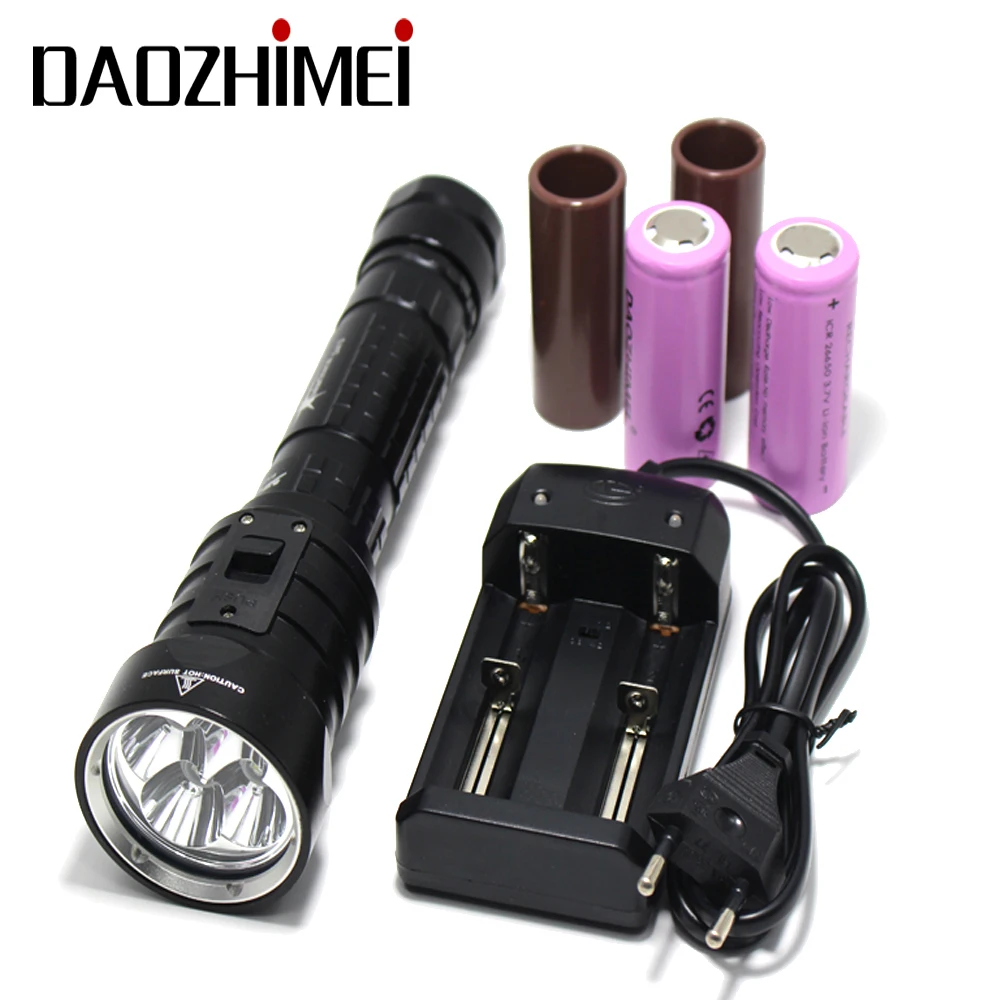 DX4S (upgraded from DX4) XM-L U2 3200LM LED Diving Flashlight Torch Brightness Waterproof 100m White Light Led Torch
