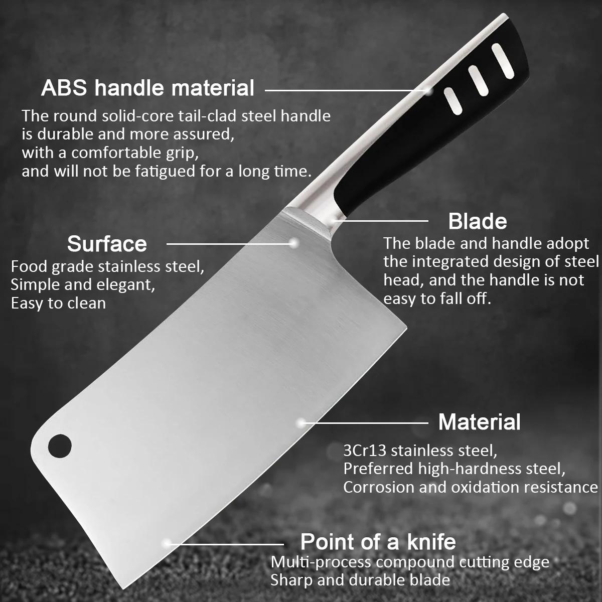 Classic 7.75 Chop & Slice Chinese Knife / Cleaver - Heavyweight