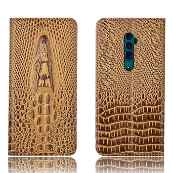 

Crocodile head pattern genuine leather case card slot holder for OPPO Reno 10x Zoom/OPPO Reno/OPPO Reno Z phone case funda cover