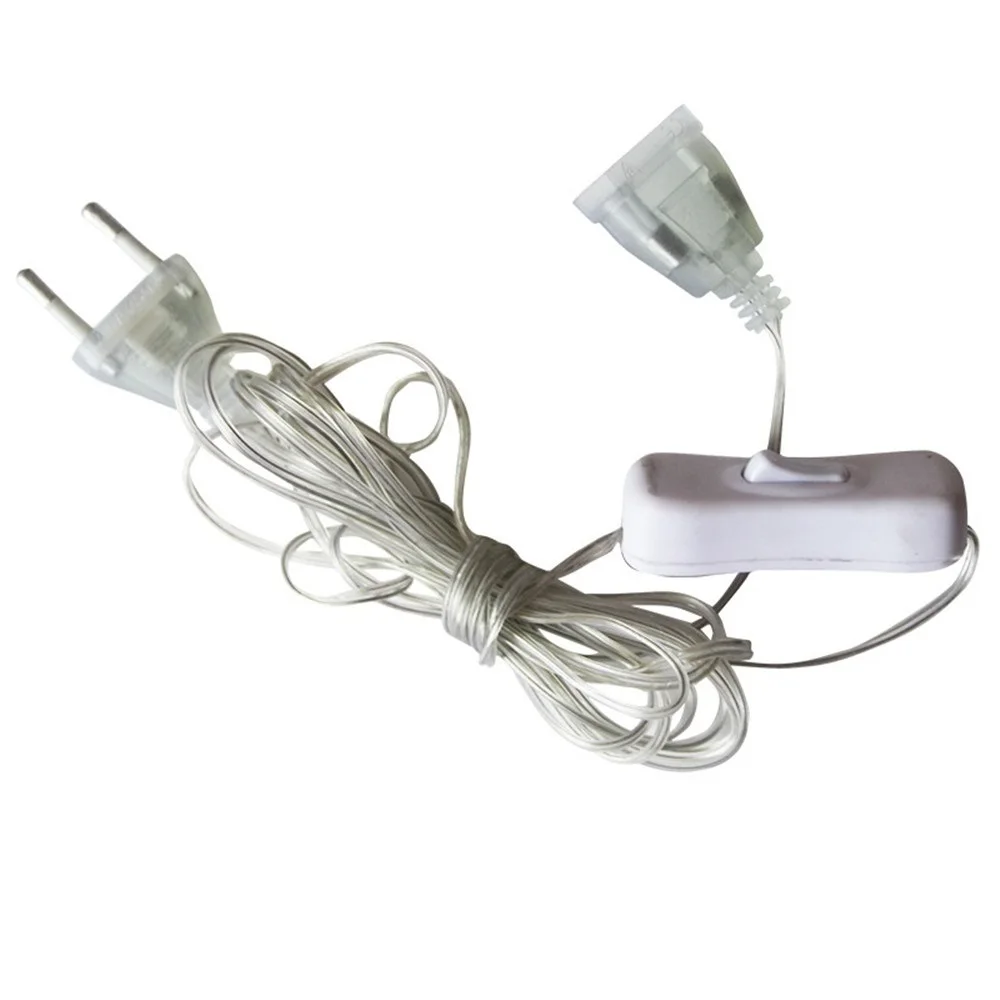 Description Picture 4 of item3M 5M Transparent Power Extension Cord 220V 110V EU US String Wire AC Standard Switch Cable for Christmas New Year String Light