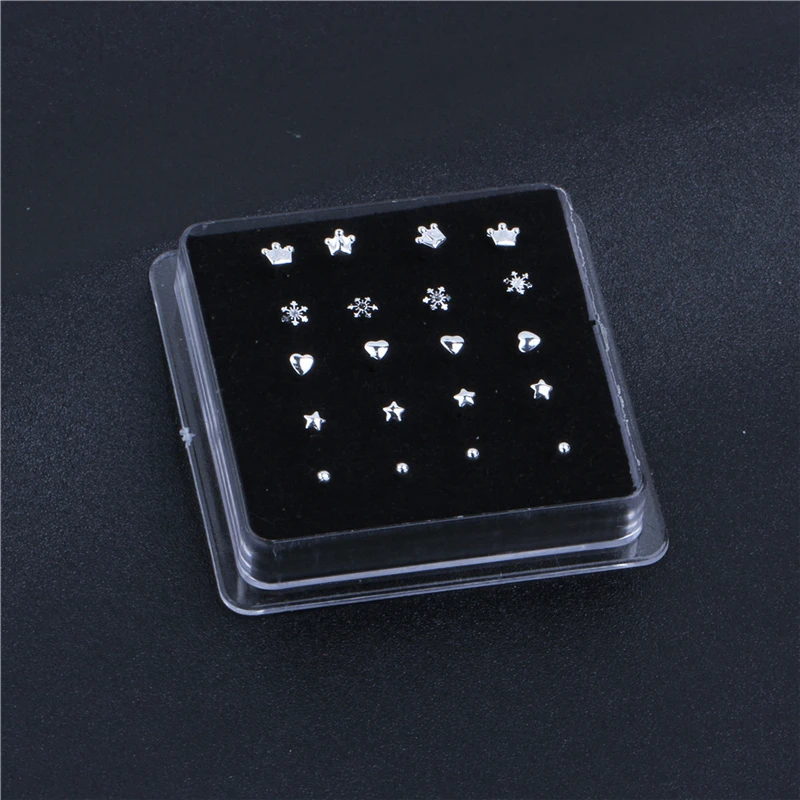 Nose Rings Piercing Jewelry Nose Studs Body Piercing Earrings Body Piercing Jewelry Body Jewelry Lovely Heart Star Shape Nose Rings for Women Nose Studs Fashion Body Piercing Jewelry Earings Ball End