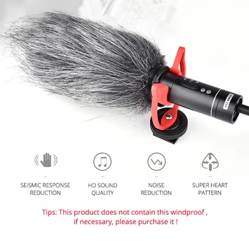 

Video Microphone Camera Interview Recording Vlog Mic for DSLR Camera Camcorder Folding Stand Tripod Filter Sponge