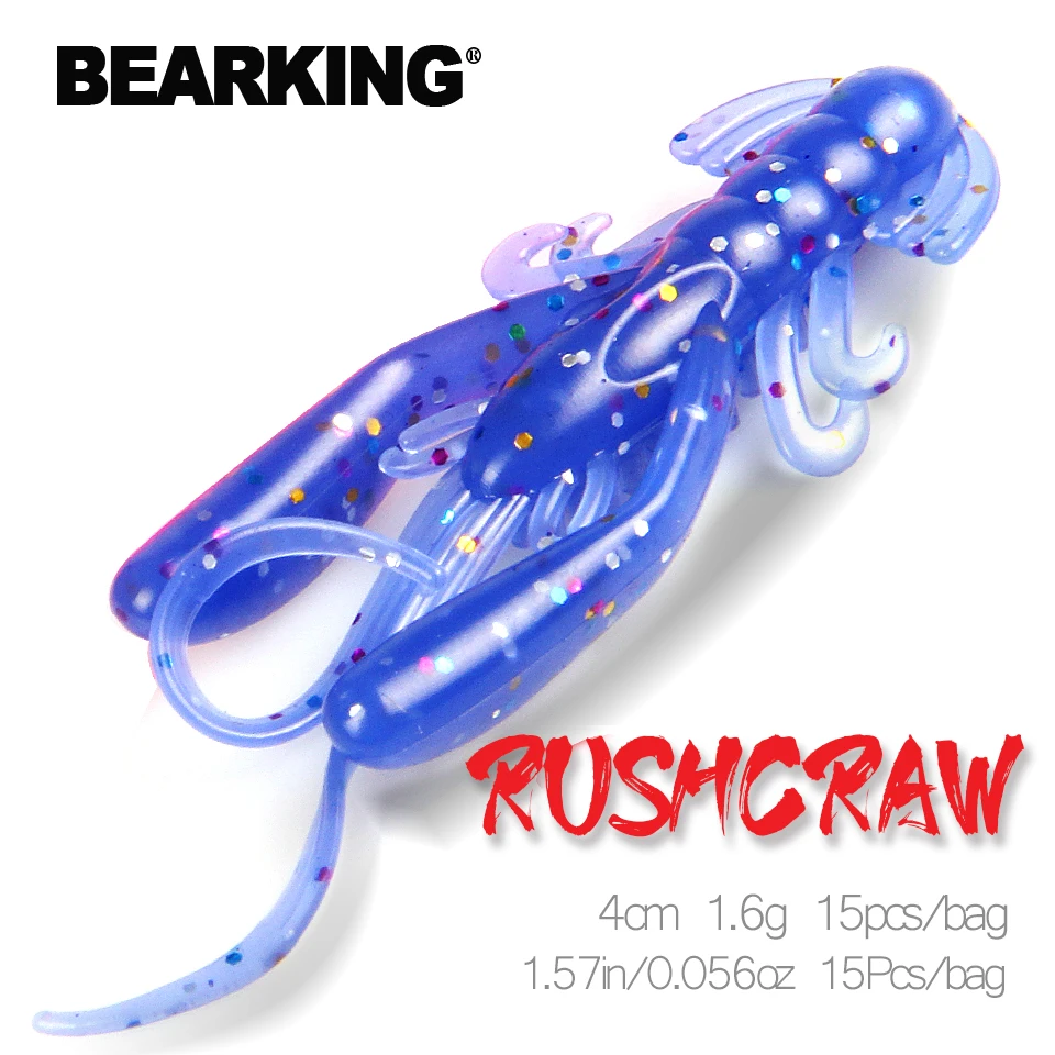 2019 BEARKING 4 см 1 6g 15 шт./пакет приманки для ловли рыбы Мягкая приманка искусственная