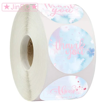 

Watercolor Thank You Stickers Seal labels 500pcs Round Paper Label Sticker for Food Baking Business Packaging Stationery Sticker