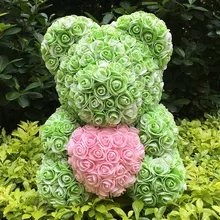 2020new Rose Bear 40 см плюшевый медведь искусственные пенные цветы упаковка для подарка с медведем на День Святого Валентина подарок свадебное украшение «розы»