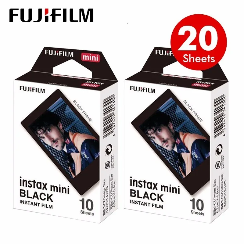 Новинка года поступление Подлинная Fujifilm Instax Mini черный границы Плёнки 10 Простыни детские для Mini. 8 плюс 70 90 25 50 s Камера поделиться SP-1 SP-2 - Цвет: 20 Sheets