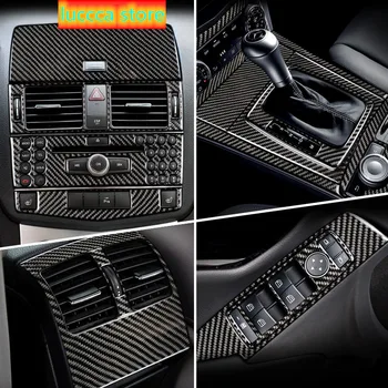 

Carbon Fiber For Mercedes Benz C Class W204 Car Inner Gearshift Air Conditioning CD Panel Reading Light Cover Trim Car Stickers