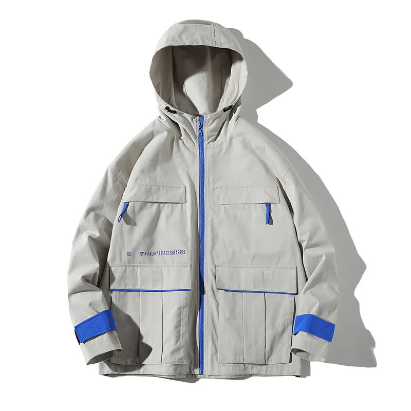 

Luoye luo ye 2019 Spring Origional Mid-length Workwear Hooded Coat Popular Brand Unisex Jacket Men's Aj107